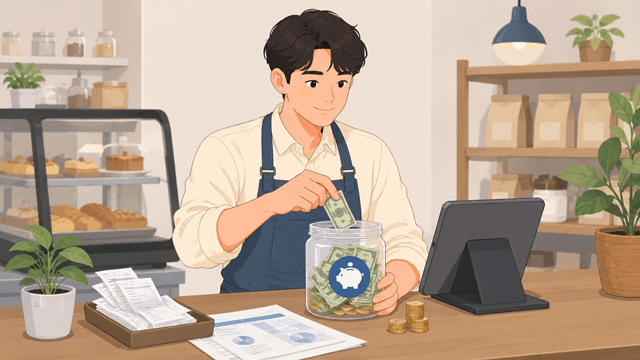 반기별 원천세를 한꺼번에 납부하기 위해 세금 납부자금을 별도로 모으는 카페 사업자