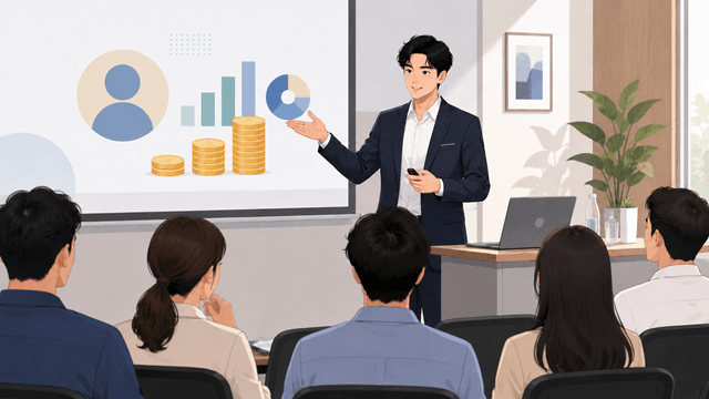 강연료와 기타소득 개념을 설명하는 프레젠테이션 장면 2D 일러스트