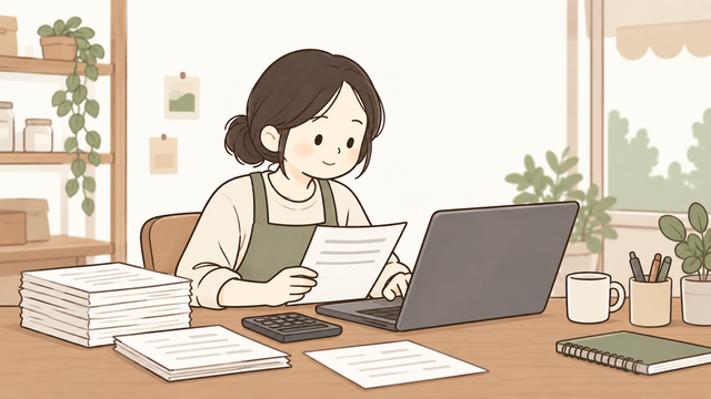 Business owner managing withholding tax filing documents in a digital system
