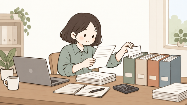 원천세 반기 신고에 필요한 월별 급여 자료와 증빙서류를 파일별로 정리하는 사업자