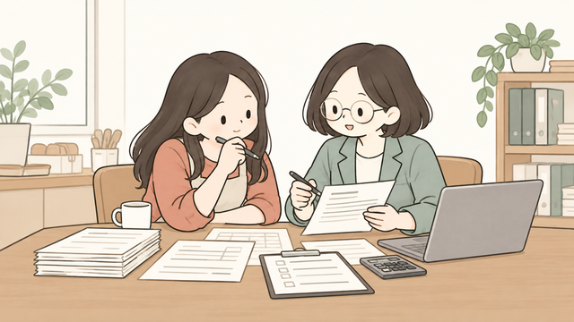 원천세 반기납부 신고 전 세무 전문가와 급여 자료 및 체크리스트를 최종 점검하는 사업자